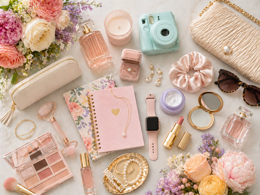 Bridal shower registry categories with kitchen, bath, and hosting gift ideas