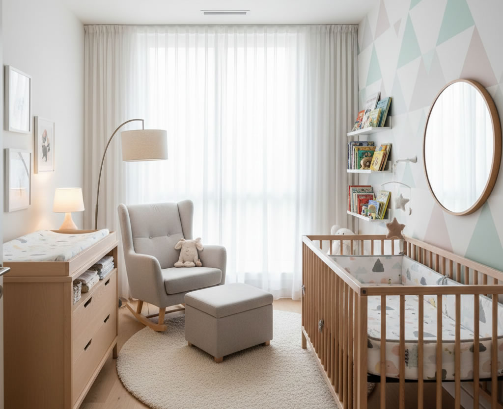 Minimal nursery setup inspiration for a baby shower registry