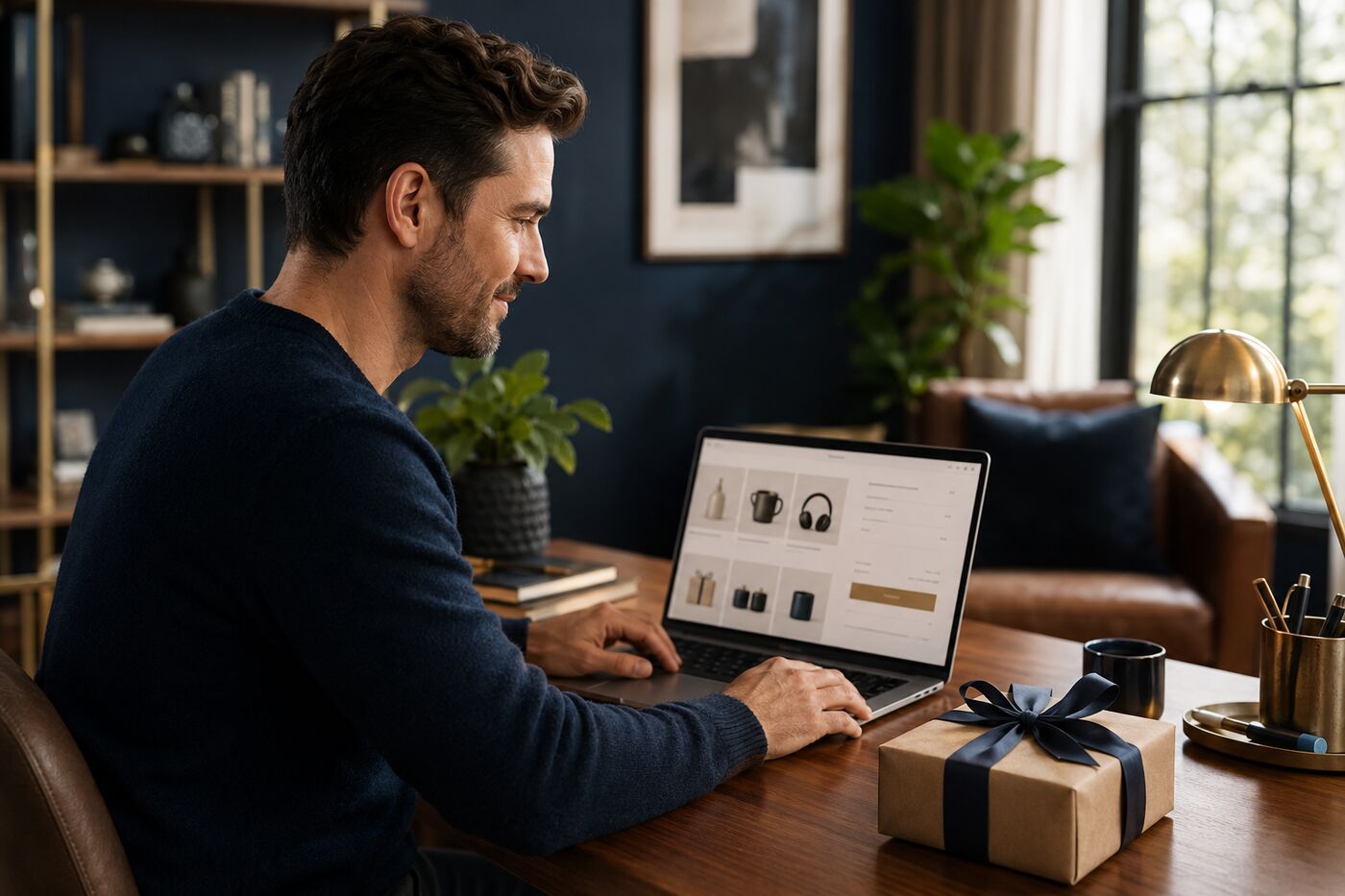 Guest checking retailer gift options before completing an online purchase